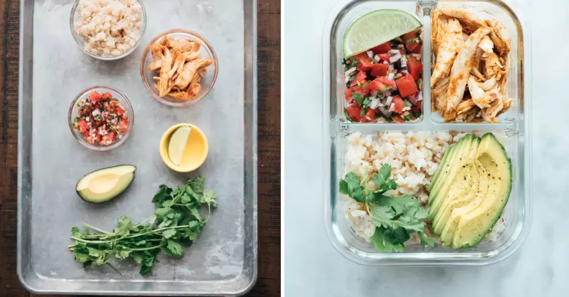 Labeled meal containers ready for refrigerator storage
